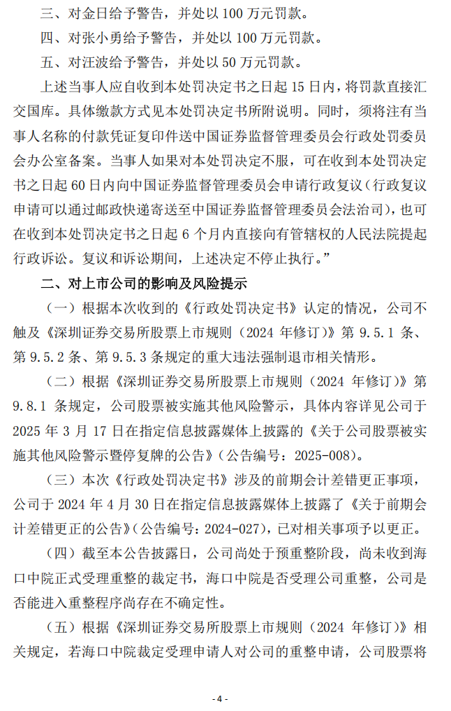 ST华闻：关于公司及相关人员收到中国证券监督管理委员会海南监管局《行政处罚决定书》的公告4.png