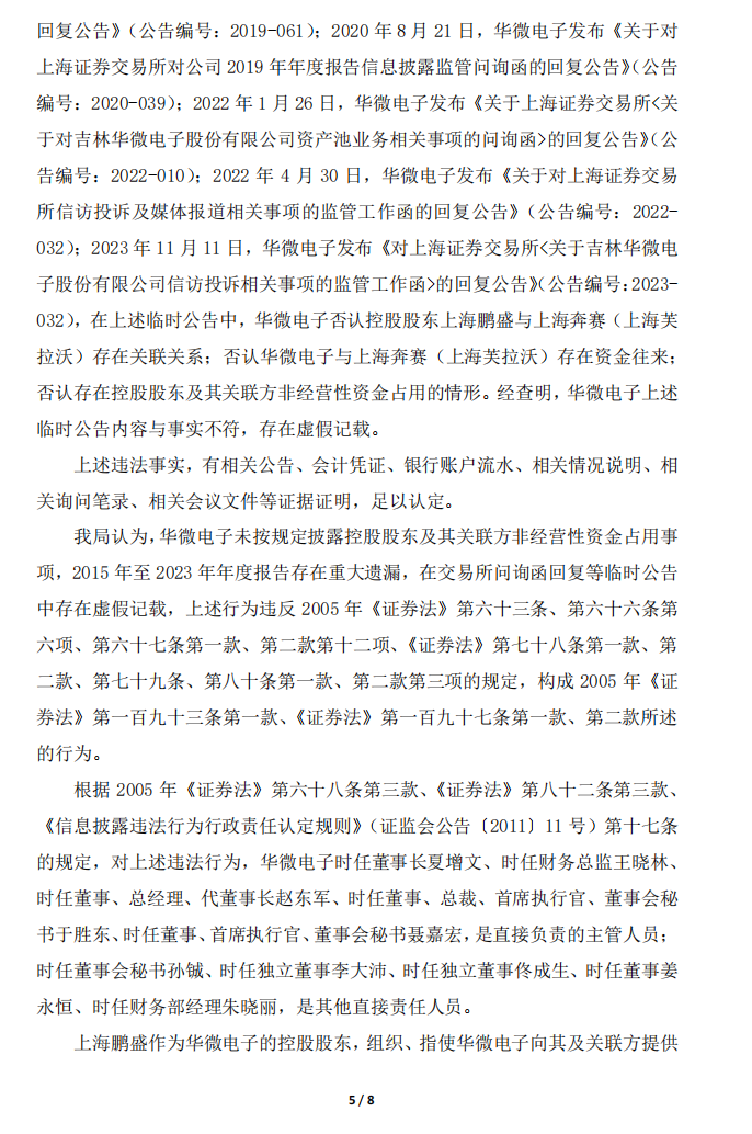 ST华微：吉林华微电子股份有限公司关于收到中国证券监督管理委员会吉林监管局《行政处罚决定书》的公告5.png
