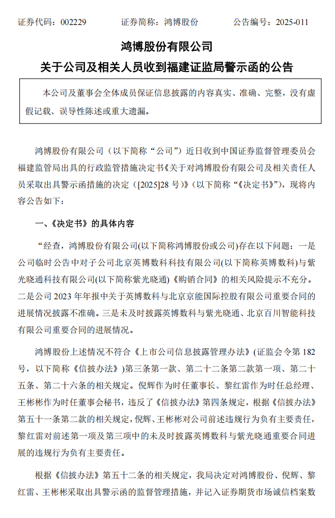 鸿博股份：关于公司及相关人员收到福建证监局警示函的公告1.png
