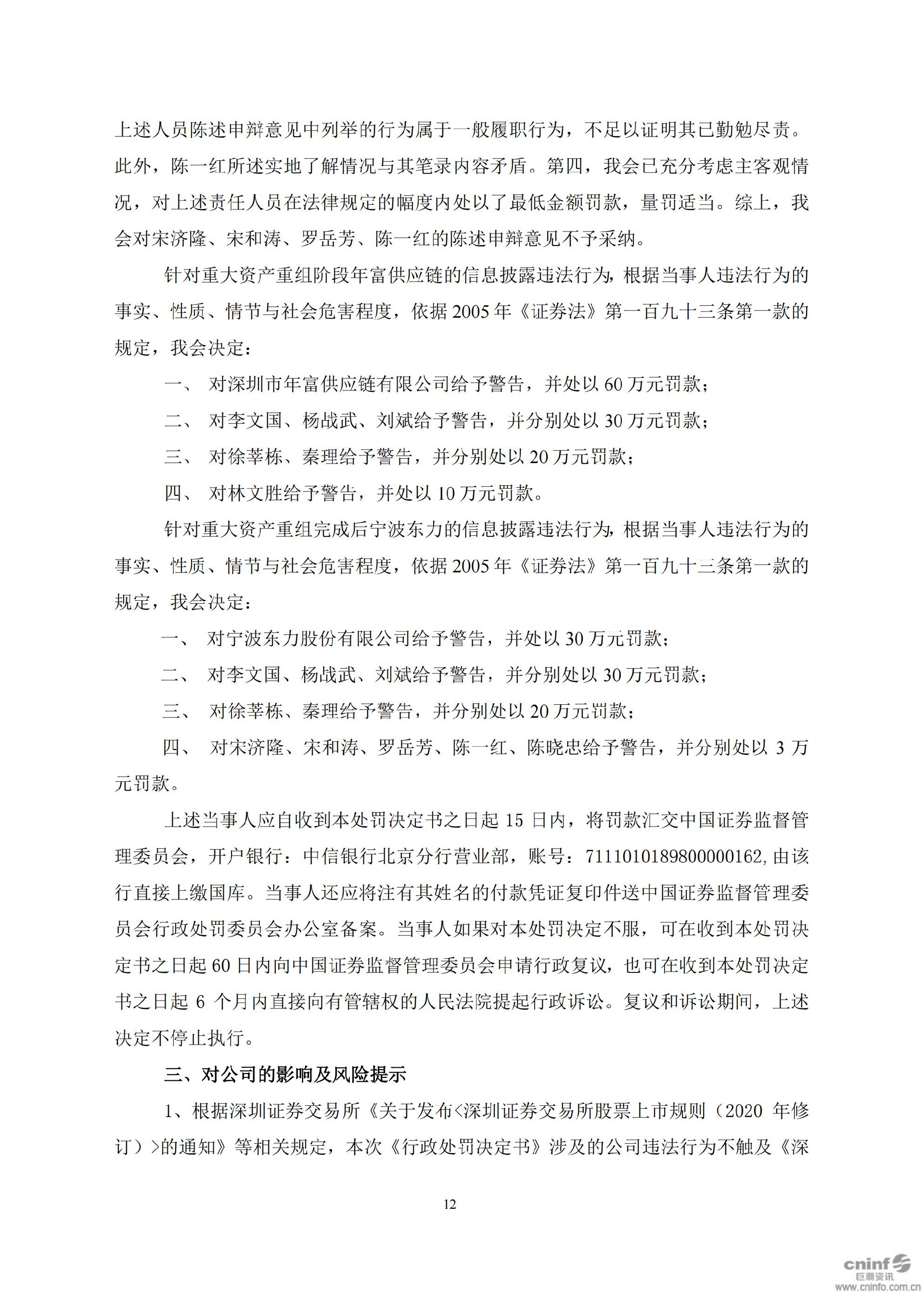 宁波东力：关于收到《行政处罚决定书》的公告_12.jpg