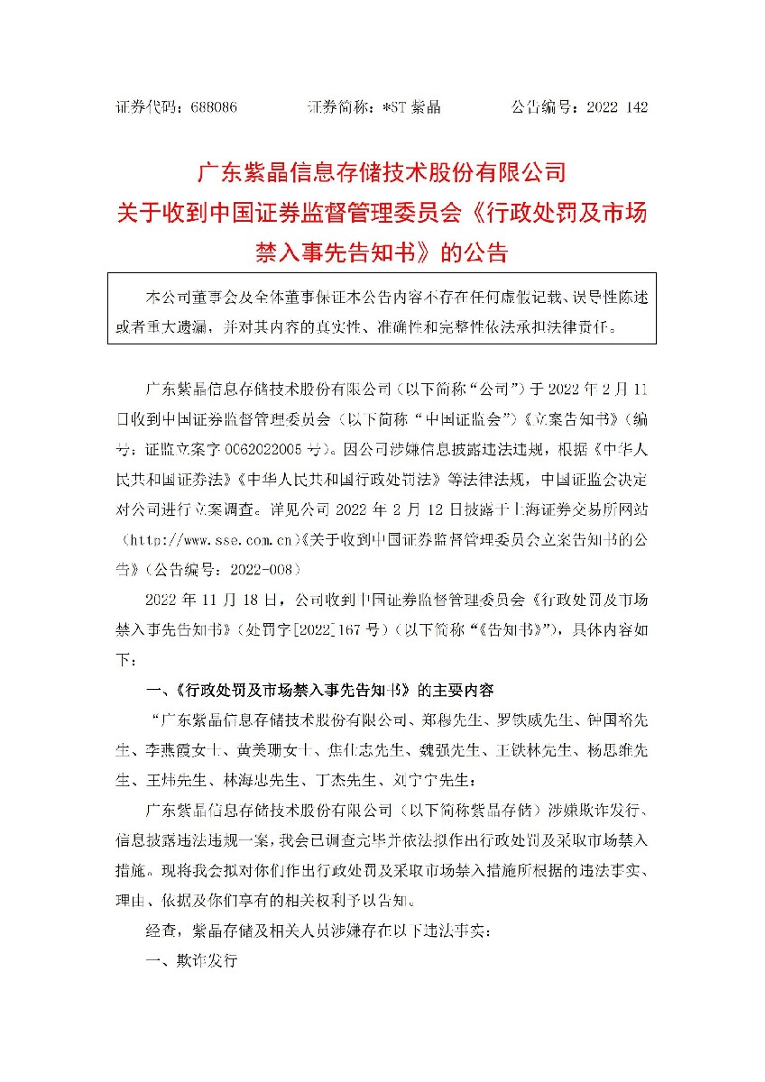 _ST紫晶：关于收到中国证券监督管理委员会《行政处罚及市场禁入事先告知书》的公告_01.jpg