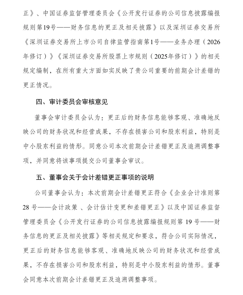 【会计差错更正】兴化股份会计差错更正及追溯调整的公告（2026/4/30）